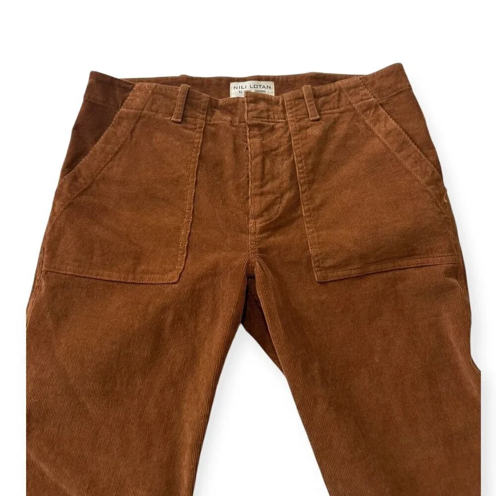 NILI LOTAN Jenna Pants in Corduroy, Color Maple, Size 6,  New with tags